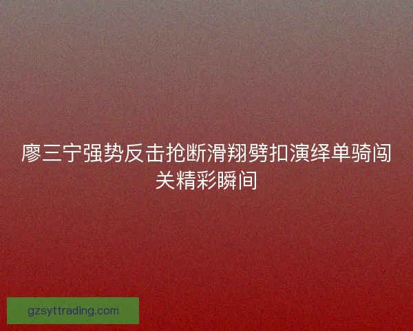 廖三宁强势反击抢断滑翔劈扣演绎单骑闯关精彩瞬间
